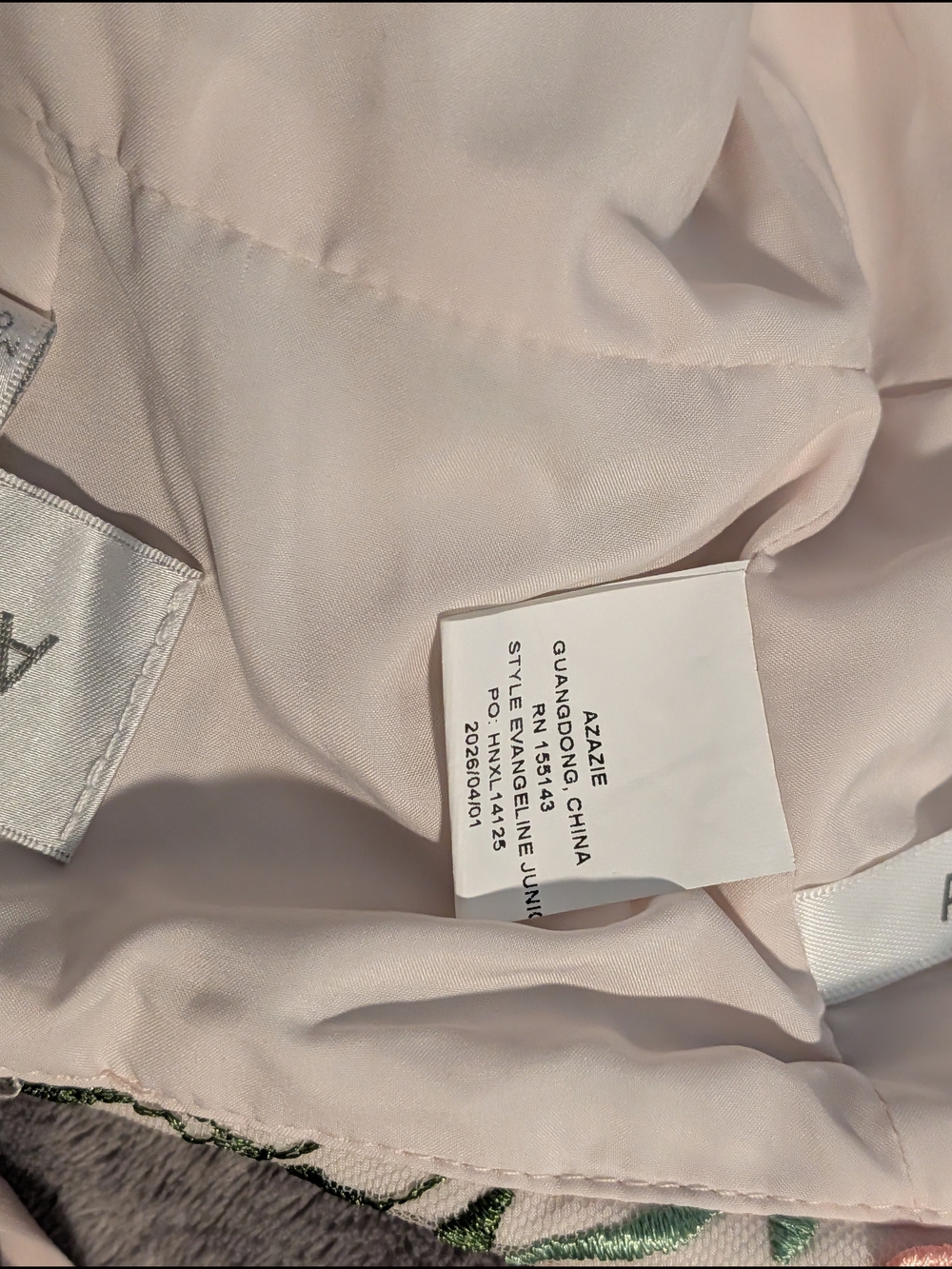 NWT Azazie Evangeline Junior Formal Dress Blush Garden Floral Custom Fits 4/6 - Picture 12 of 15